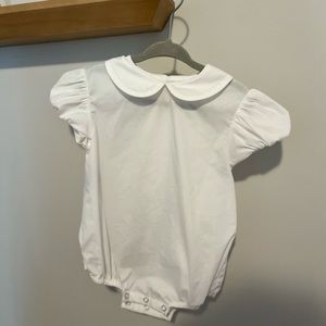 Remember Nguyen white short sleeve collared bubble